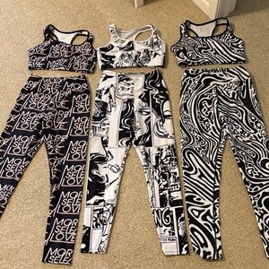 Bundle of 3 Stylish Black and White force pulse Women's work out Pants Set